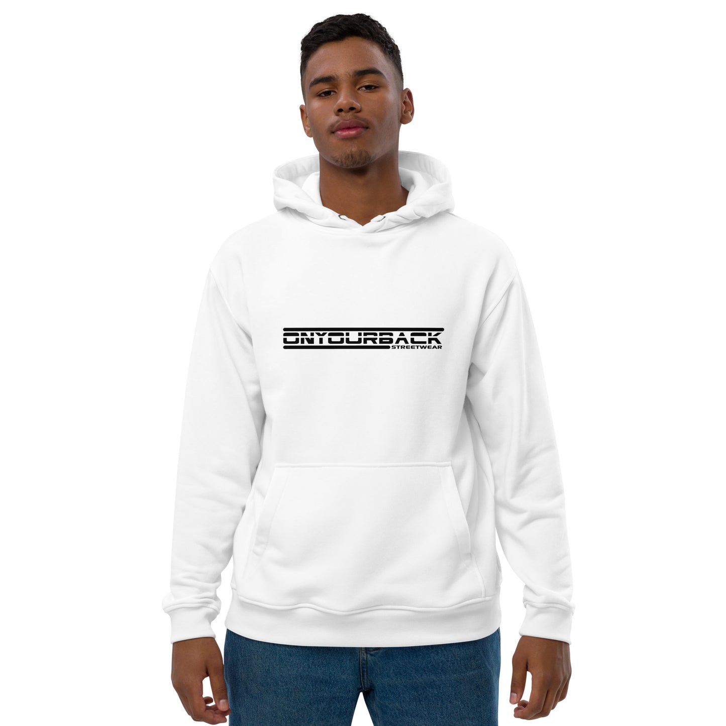 “YOU CANT CATCH ME” Premium eco hoodie (White)